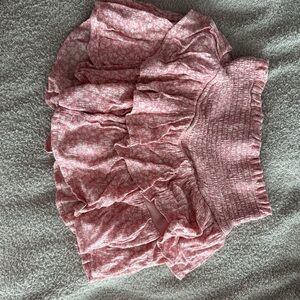 Alter’d State Floral Pink Ruffle Skirt